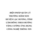 BIỆN PHÁP QUẢN lý TRƯỜNG mầm NON HUYỆN lạc DƯƠNG, TỈNH lâm ĐỒNG THEO HƯỚNG TĂNG CƯỜNG ỨNG DỤNG CÔNG NGHỆ THÔNG TIN