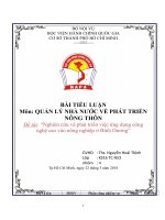 Nghiên cứu và phát triển việc ứng dụng công nghệ cao phát triển nông nghiệp ở Bình Dương