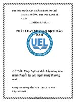 Tiểu luận pháp luật về thế chấp hàng hóa luân chuyển tại các ngân hàng thương mại