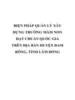 BIỆN PHÁP QUẢN lý xây DỰNG TRƯỜNG mầm NON đạt CHUẨN QUỐC GIA TRÊN địa bàn HUYỆN ĐAM RÔNG, TỈNH lâm ĐỒNG