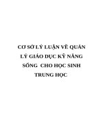 CƠ sở lý LUẬN về QUẢN lý GIÁO dục kỹ NĂNG SỐNG  CHO học SINH TRUNG học