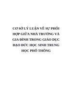 CƠ sở lý LUẬN về sự PHỐI hợp GIỮA NHÀ TRƯỜNG và GIA ĐÌNH TRONG GIÁO dục đạo đức học SINH TRUNG học PHỔ THÔNG