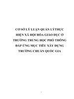 CƠ sở lý LUẬN QUẢN LÝTHỰC HIỆN xã hội hóa GIÁO dục ở TRƯỜNG TRUNG học PHỔ THÔNG đáp ỨNG mục TIÊU xây DỰNG TRƯỜNG CHUẨN QUỐC GIA