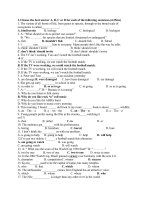 ĐỀ THI TIẾNG ANH HỌC KÌ 2