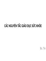 CÁC NGUYÊN tắc GIÁO DỤC sức KHỎE