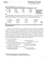 1 tiết lần 3 tiếng anh lớp 10