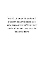 CƠ sở lý LUẬN về QUẢN lý đổi mới PHƯƠNG PHÁP dạy học THEO ĐỊNH HƯỚNG PHÁT TRIỂN NĂNG lực  TRONG các TRƯỜNG THPT