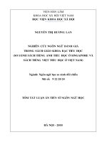 Nghiên cứu ngôn ngữ đánh giá trong sách giáo khoa bậc tiểu học (so sánh sách tiếng anh tiểu học ở singapore và sách tiếng việt tiểu học ở việt nam) tt 