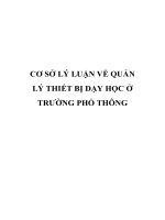 CƠ sở lý LUẬN về QUẢN lý THIẾT bị dạy học ở TRƯỜNG PHỔ THÔNG