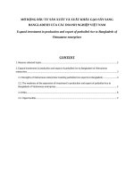 Mở rộng đầu tư sản xuất và xuất khẩu gạo sấy sang bangladesh của các doanh nghiệp việt name 