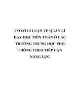 CƠ sở lí LUẬN về QUẢN lí dạy học môn TOÁN ở các TRƯỜNG TRUNG học PHỔ THÔNG THEO TIẾP cận  NĂNG lực