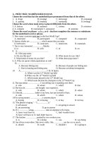 KIỂM TRA TIẾNG ANH 10 HỌC KÌ 2 TRẮC NGHIỆM