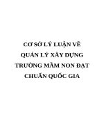 CƠ sở lý LUẬN về QUẢN lý xây DỰNG TRƯỜNG mầm NON đạt CHUẨN QUỐC GIA
