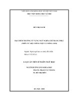 Đặc điểm trường từ vựng ngữ nghĩa chỉ trang phục (trên tư liệu tiếng việt và tiếng anh 