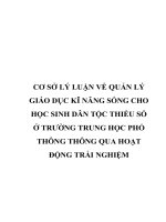 CƠ sở lý LUẬN về QUẢN lý GIÁO dục kĩ NĂNG SỐNG CHO học SINH dân tộc THIỂU số ở TRƯỜNG TRUNG học PHỔ THÔNG THÔNG QUA HOẠT ĐỘNG TRẢI NGHIỆM