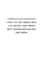 CƠ sở lý LUẬN về QUẢN lý CÔNG tác CHỦ NHIỆM lớp ở các TRƯỜNG THPT TRONG bối CẢNH đổi mới GIÁO dục PHỔ THÔNG