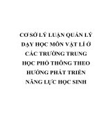CƠ sở lý LUẬN QUẢN lý dạy học môn vật lí ở các TRƯỜNG TRUNG học PHỔ THÔNG THEO HƯỚNG PHÁT TRIỂN NĂNG lực học SINH