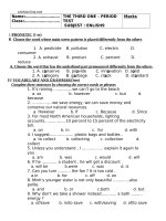 de kiem tra 45 phut mon tieng anh lop 10 co dap an