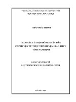 Giám sát của hội đồng nhân dân cấp huyện từ thực tiễn huyện giao thủy tỉnh nam định 