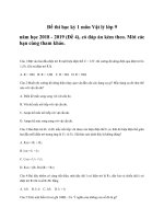 Tổng hợp đề thi học kỳ 1 môn vật lý lớp 9 năm 2018  2019 ( kèm đáp án)