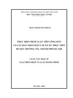 Thực hiện pháp luật tiếp công dân của ủy ban nhân dân cấp xã từ thực tiễn huyện thường tín, thành phố hà nội 