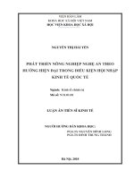 Phát triển nông nghiệp nghệ an theo hướng hiện đại trong điều kiện hội nhập kinh tế quốc tế 
