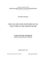 Nâng cao chất lượng nguồn nhân lực tại công ty điện lực phú thọ đến năm 2020 