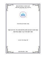 Một số yếu tố ảnh hưởng đến hành vi hỗ trợ thương hiệu tại VNPT bến tre 