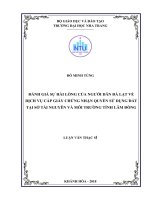 Đánh giá sự hài lòng của người dân đà lạt về dịch vụ cấp giấy chứng nhận quyền sử dụng đất tại sở tài nguyên và môi trường tỉnh lâm đồng 