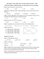 Toán 3   đề thi kì 1   TH trần phú   năm 2017 2018