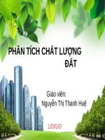 BÀI GIẢNG PHÂN TÍCH CHẤT LƯỢNG ĐẤT