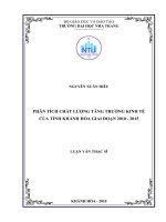 Phân tích chất lượng tăng trưởng kinh tế của tỉnh khánh hòa giai đoạn 2010 2015 