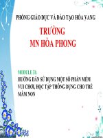 MN31  Hướng dẫn sử dụng một số phần mềm vui chơi, học tập thông dụng cho trẻ mầm non