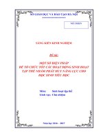 TỔ CHỨC SINH HOẠT TẬP THỂ NHẰM PHÁT TRIỂN  NĂNG LỰC HỌC SINH