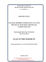 LA15 021 xây dựng mô hình cảnh báo nguy cơ vỡ nợ đối với các ngân hàng thương mại cổ phần việt nam 