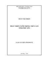 Phát triển nuôi trồng thủy sản tỉnh Phú Yên