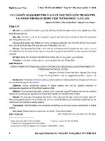 Tìm hiểu cơ cấu rối loạn nhịp tim ở người cao tuổi điều trị nội trú tại khoa tim mạch bệnh viện thống nhất năm 2009 