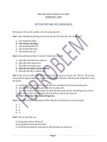 Đề thi thử sinh học 11 HK1 có đáp án Chi tiết