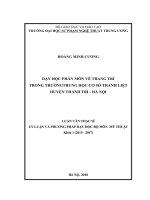 Dạy học phân môn vẽ trang trí trong trường trung học cơ sở thanh liệt, huyện thanh trì, hà nội 