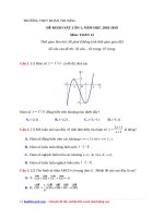 Đề khảo sát chất lượng 2019  Môn Toán 12 – THPT Đoàn thượng  Hải Dương  File word có lời giải chi tiết