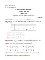 Đề thi thử THPTQG năm 2019  Môn Toán  Cụm 01  Bạc Liêu  File word có lời giải chi tiết.