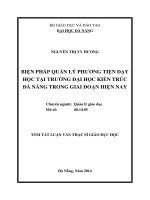 Biện pháp quản lý phương tiện dạy học tại trường đại học kiến trúc đà nẵng trong giai đoạn hiện nay (tt) 