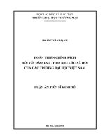 Hoàn thiện chính sách đối với đào tạo theo nhu cầu xã hội của các trường đại học Việt Nam.