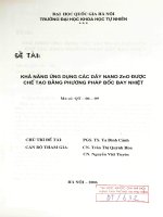 Khả năng ứng dụng các dây nano zno được chế tạo bằng phương pháp bốc bay nhiệt  