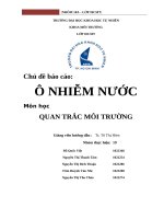 Chủ đề báo cáo: Ô NHIỄM NƯỚC Môn học  QUAN TRẮC MÔI TRƯỜNG