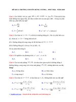Đề khảo sát chất lượng 2019  Môn Toán 12 – THPT Chuyên Hùng Vương  Phú Thọ  File word có lời giải chi tiết