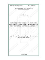 Hoàn thiện công tác quản lý chất lượng công trình xây dựng do ban quản lý khu vực phát triển đô thị bắc ninh làm chủ đầu tư (tt) 