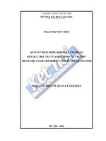 Quản lí hoạt động kiểm tra   đánh giá kết quả học tập của học sinh các trường trung học cơ sở, thành phố cẩm phả, tỉnh quảng ninh 