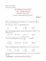 Đề KSCLnăm 2019  Toán 12  THPT Thuận Thành 1 Bắc Ninh  File word có đáp án