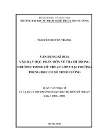 Vận dụng kí họa vào dạy học phân môn vẽ tranh trong chương trình mỹ thuật lớp 8 tại trường trung học cơ sở minh cường 